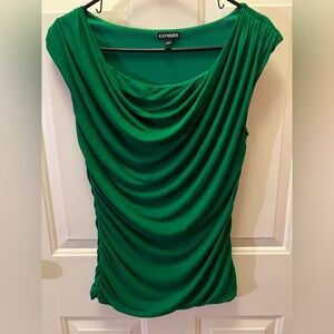 Express Vibrant Green Drape Blouse